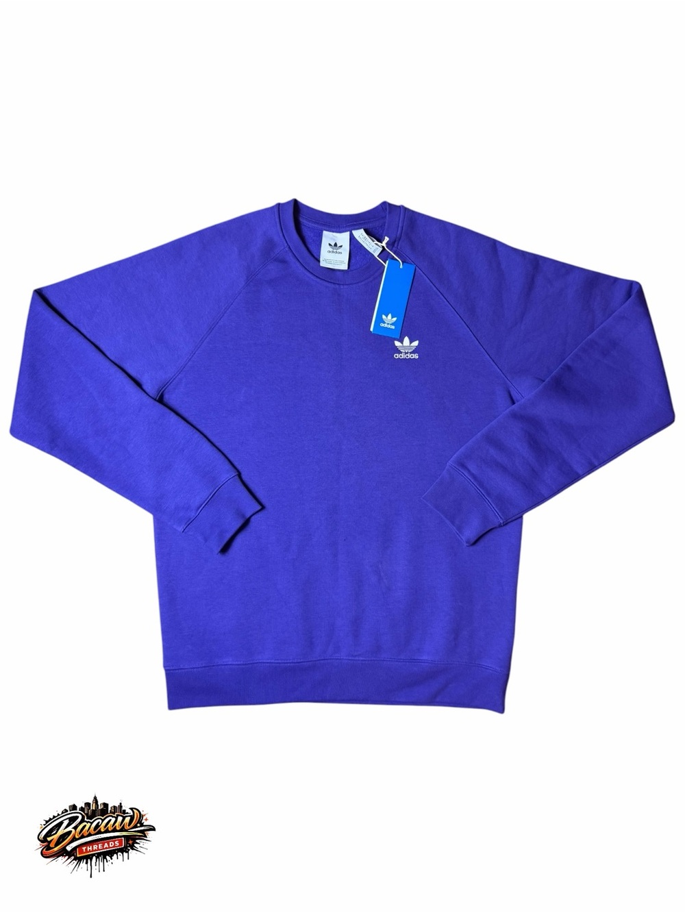 adidas Originals Crewneck Pullover Sweatshirt Men's M Purple Logo Fleece